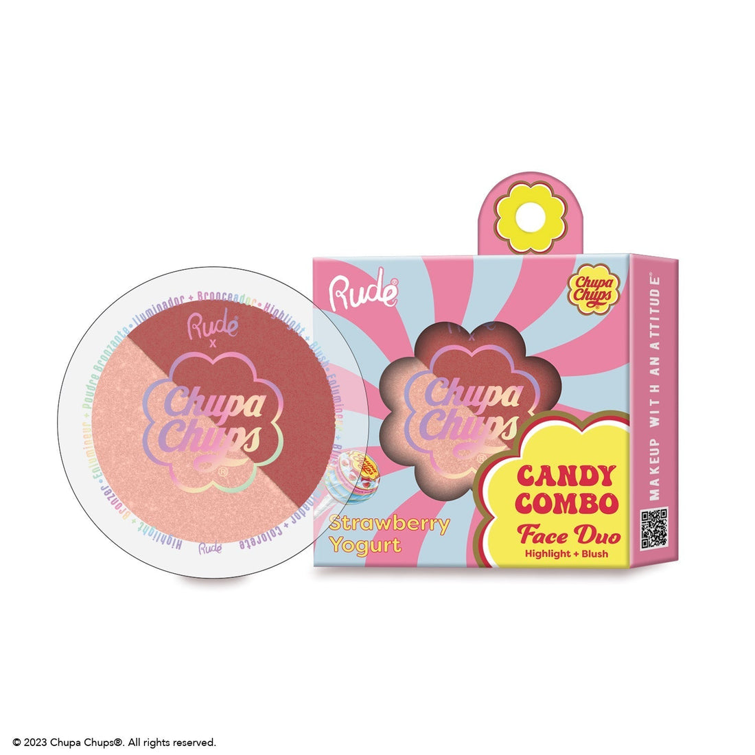 RUDE Chupa Chups Candy Combo Face Duo - Strawberry Yogurt 