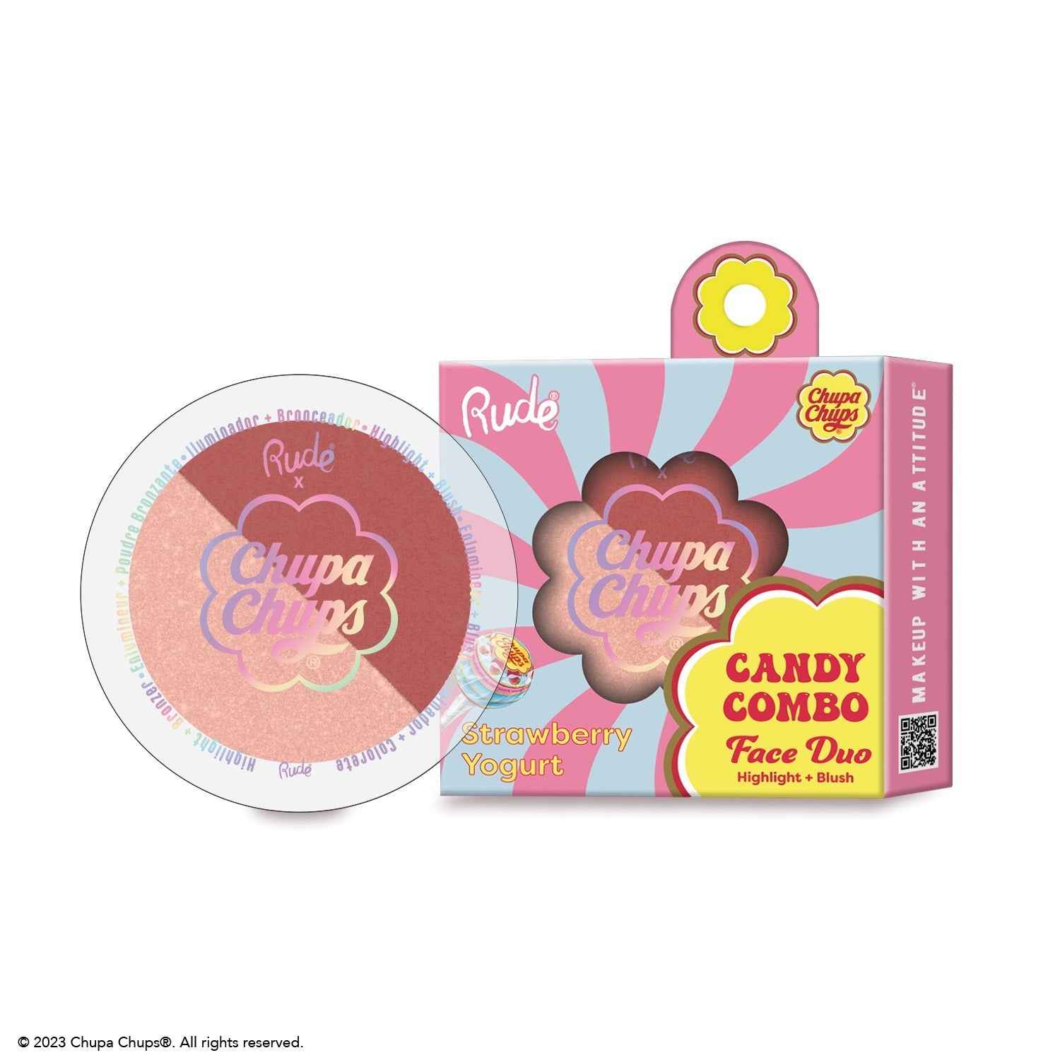 RUDE Chupa Chups Candy Combo Face Duo - Strawberry Yogurt