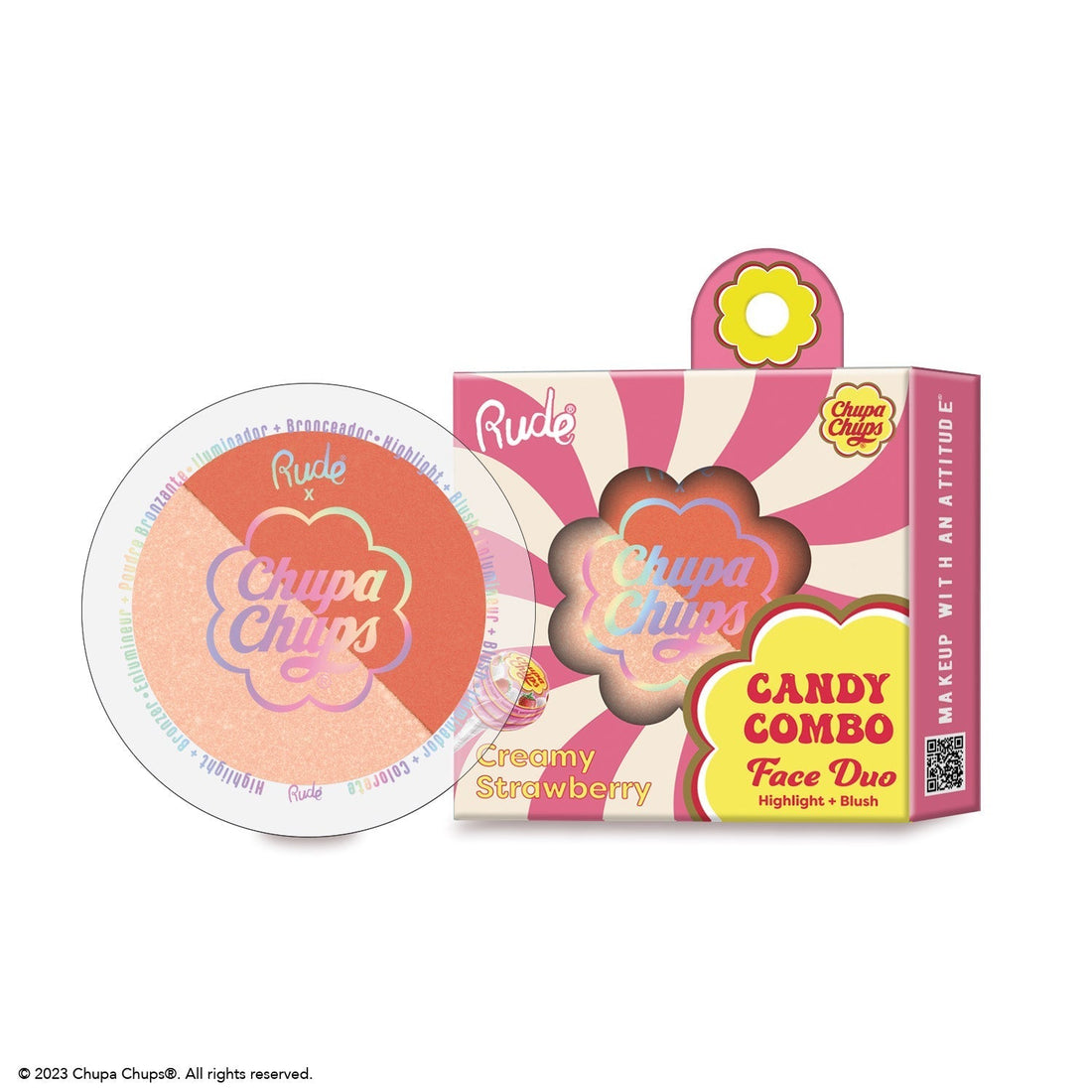 RUDE Chupa Chups Candy Combo Face Duo - Creamy Strawberry 