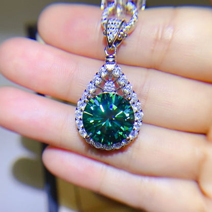10 Carat Sparkala™ 925 Sterling Silver Teardrop Shape Necklace by Sparkala