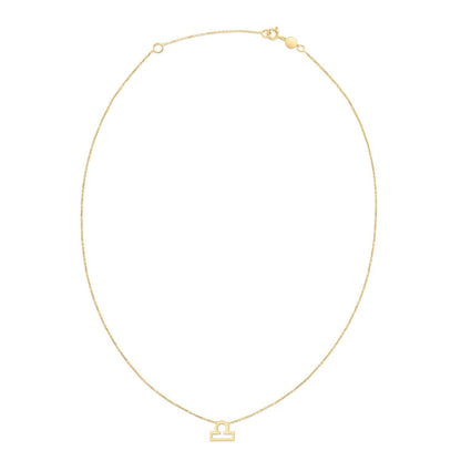14K Yellow Gold Libra Necklace  DestGlow