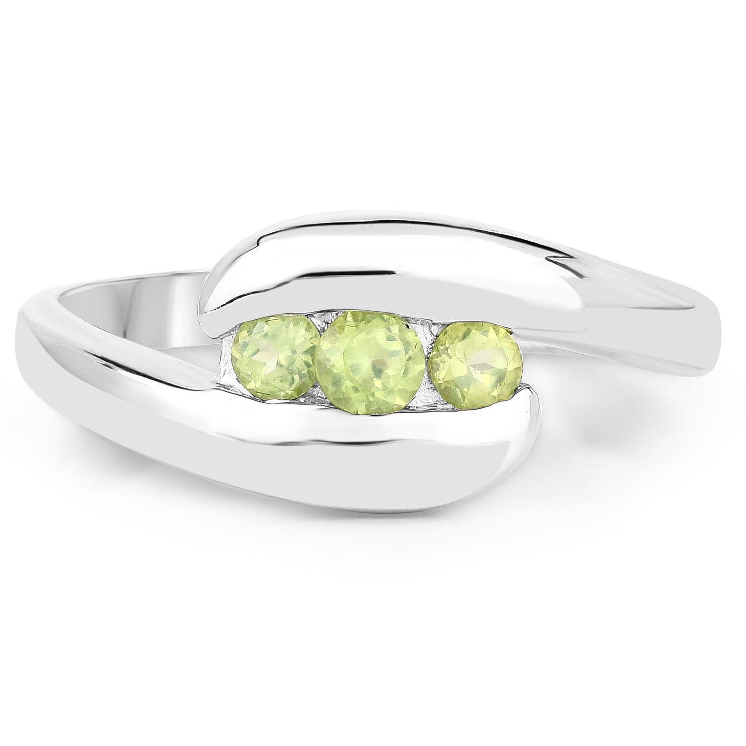 0.56 Carat Genuine Peridot .925 Sterling Silver Ring by Bids.com