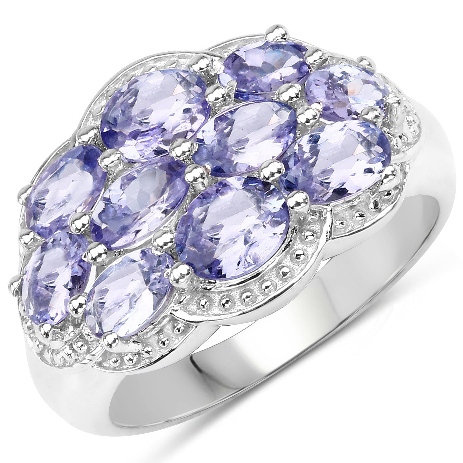 2.66 Carat Genuine Tanzanite .925 Sterling Silver Ring  DestGlow