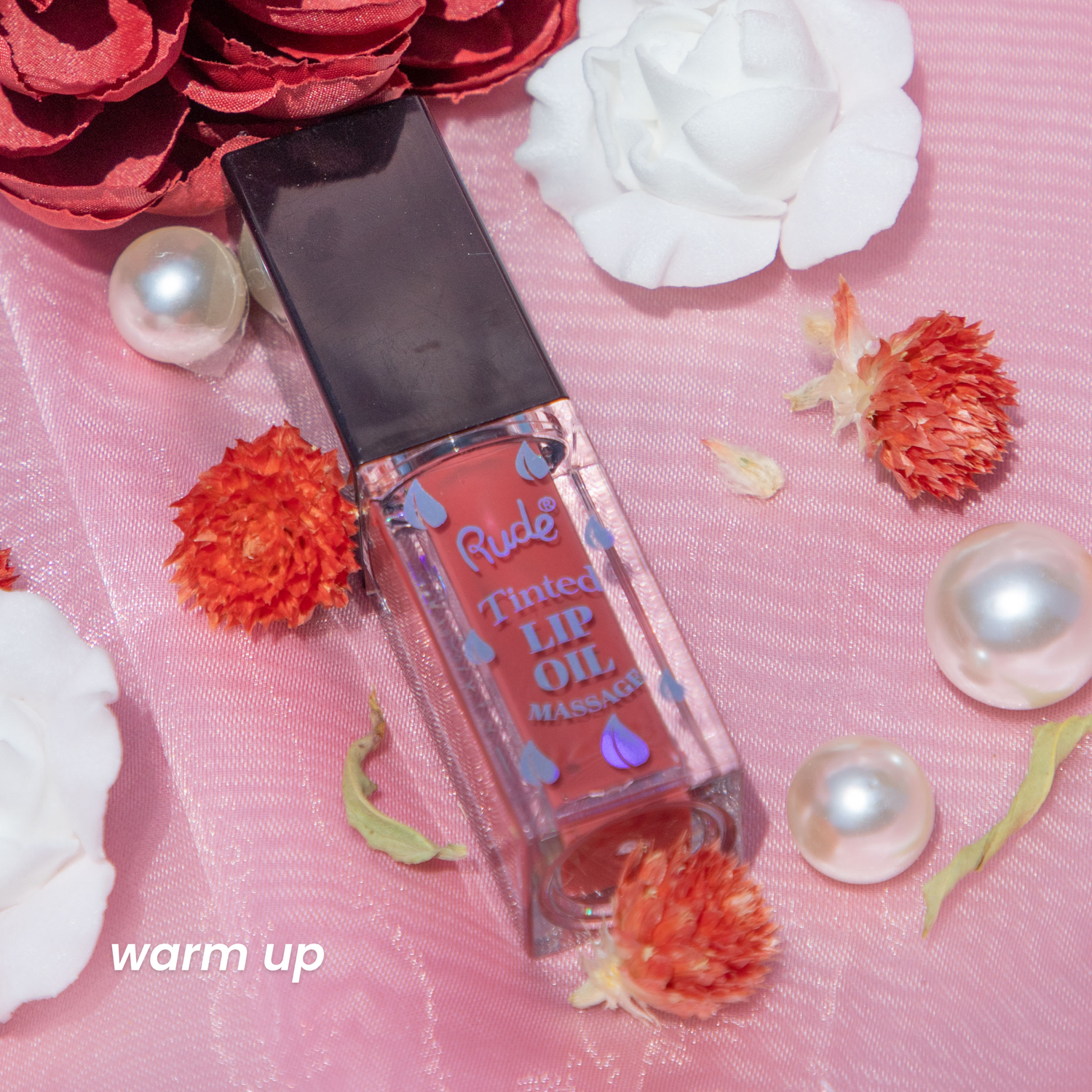 RUDE Lip Oil Massage Tinted &amp; Plumping Lip Oil - Warm-Up - DestGlow