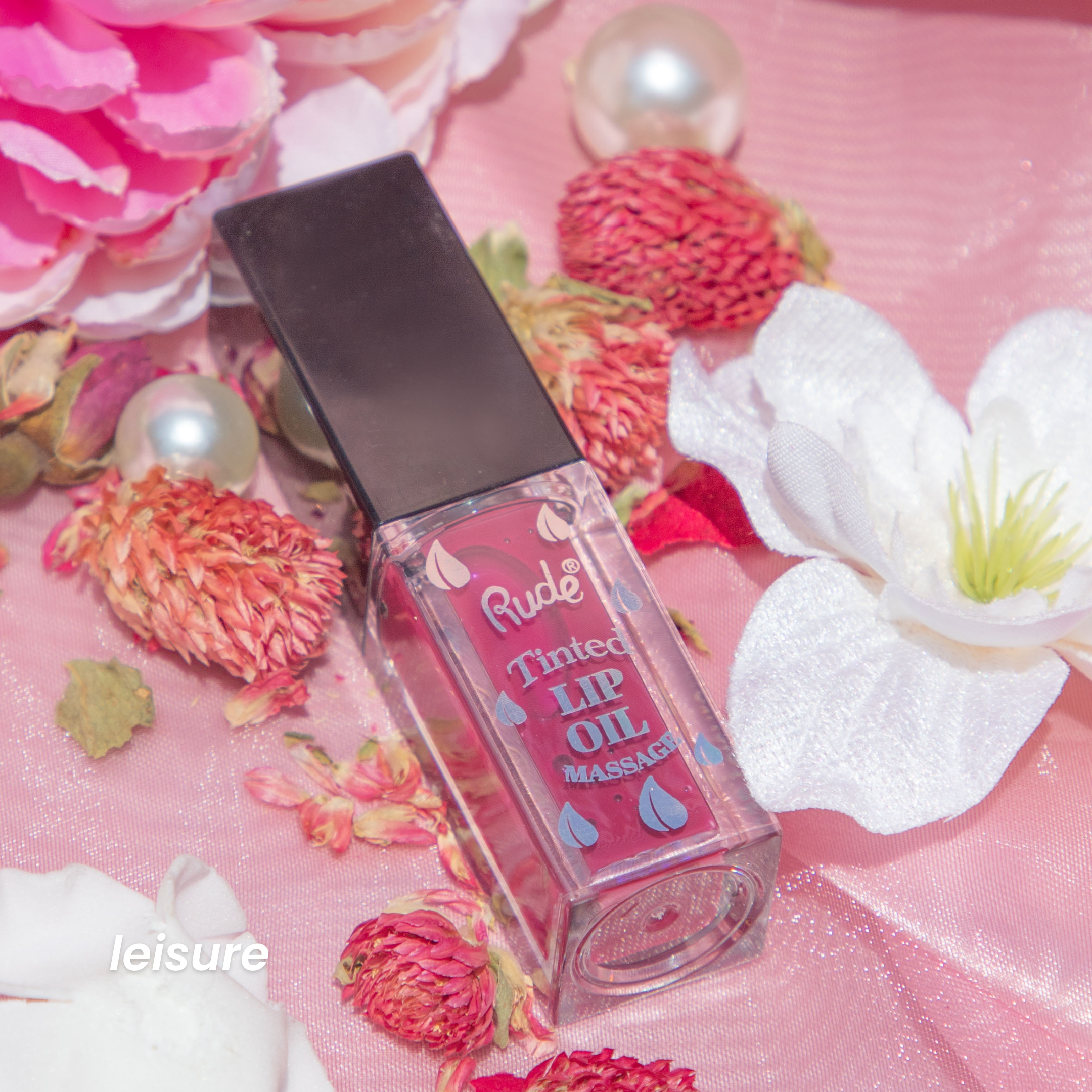 RUDE Lip Oil Massage Tinted &amp; Plumping Lip Oil - Leisure - DestGlow