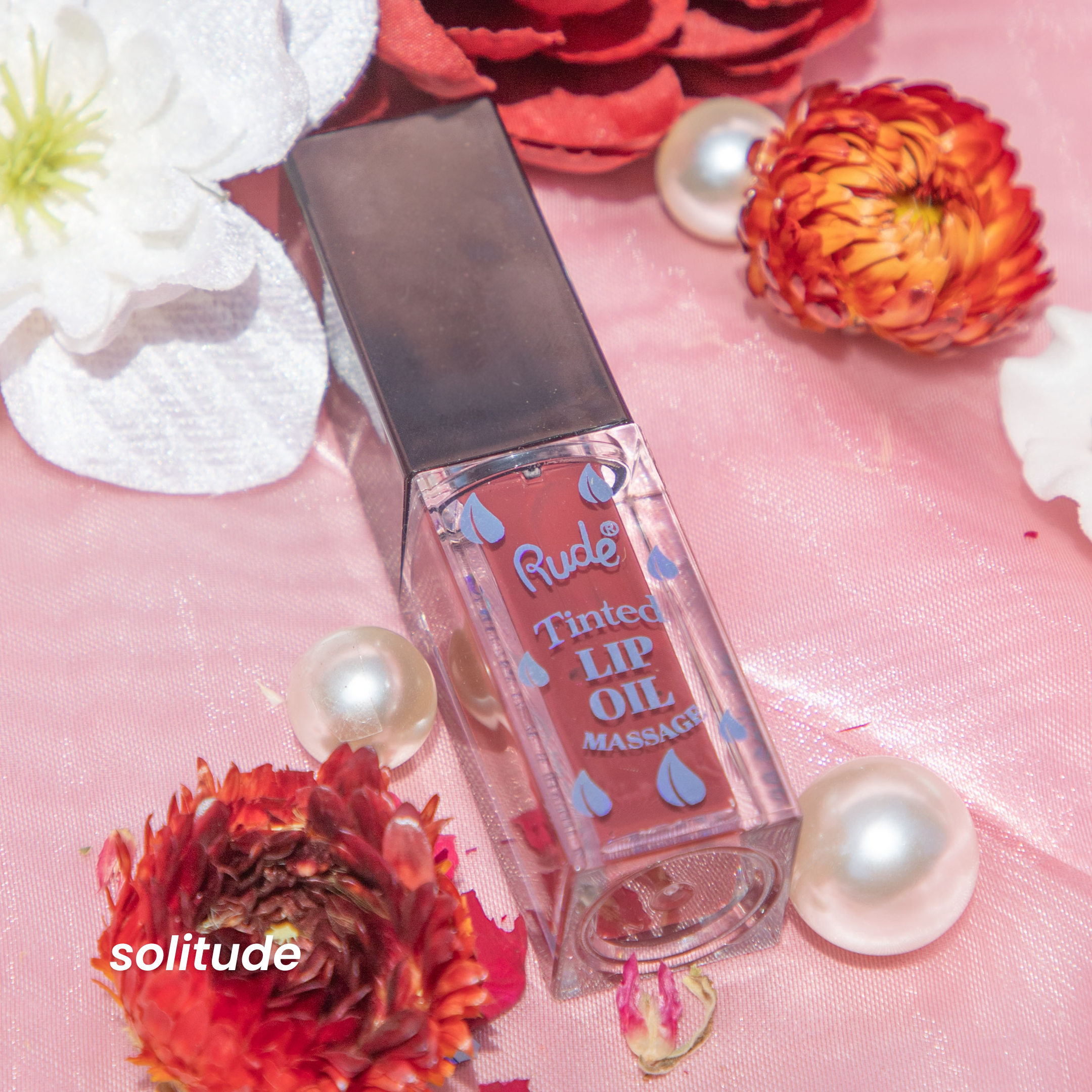 RUDE Lip Oil Massage Tinted &amp; Plumping Lip Oil - Solitude - DestGlow