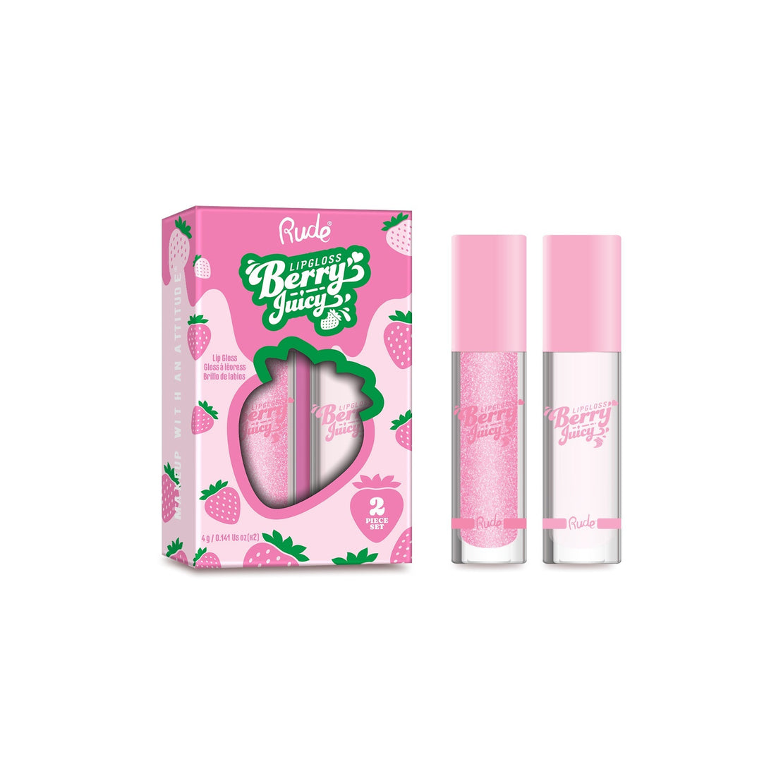 RUDE Berry Juicy Lip Gloss Duo - Flirty / Pure Duo 