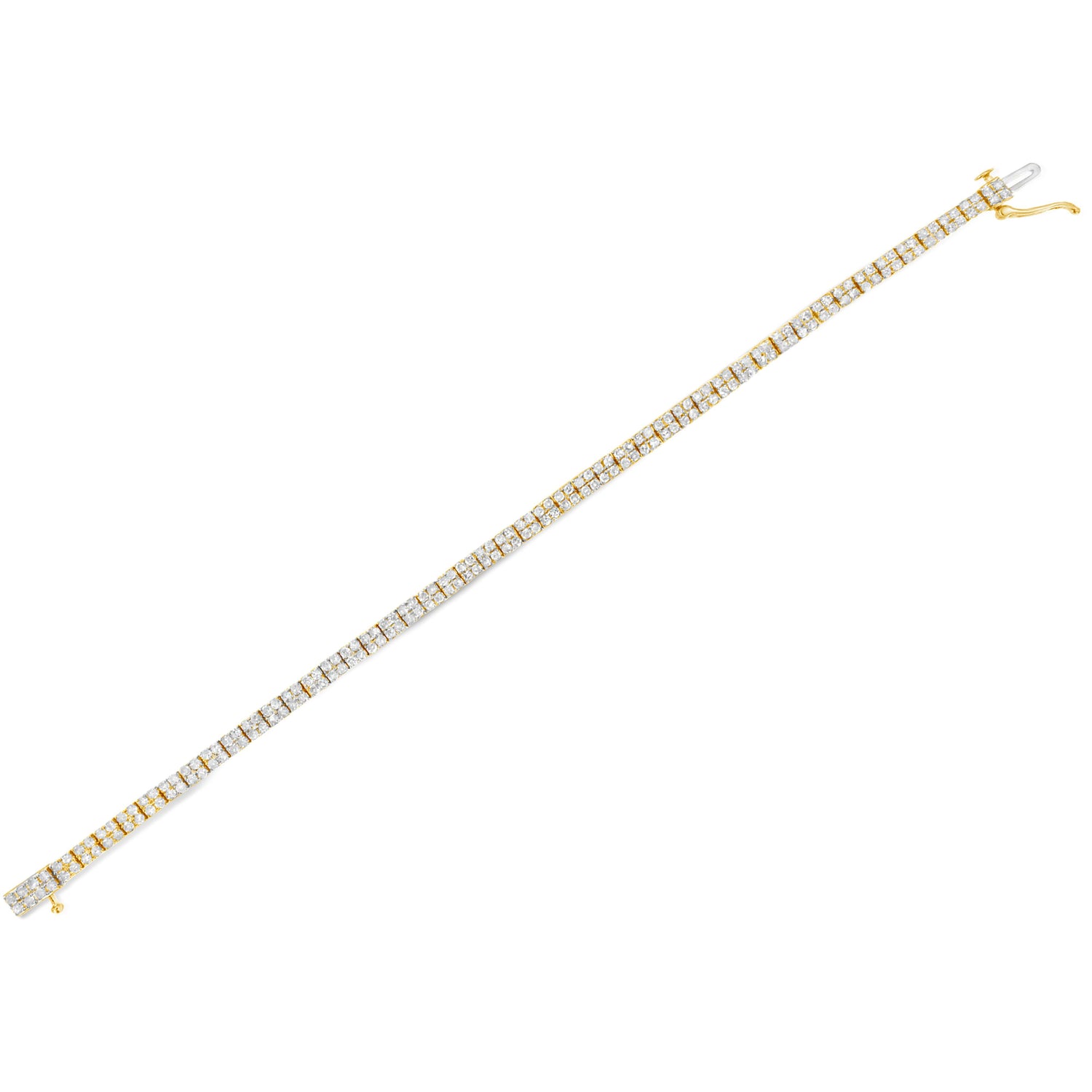14K Yellow Gold Plated .925 Sterling Silver 3.0 Cttw Diamond Link Bracelet (K-L Color, I2-I3 Clarity) - 7.25" by Bids.com