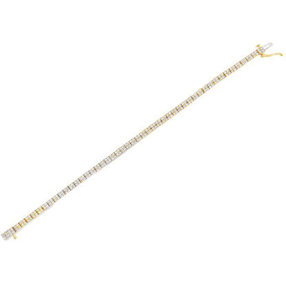 14K Yellow Gold Plated .925 Sterling Silver 3.0 Cttw Diamond Link Bracelet (K-L Color, I2-I3 Clarity) - 7.25" by Bids.com