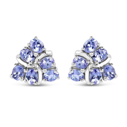2.04 Carat Genuine Tanzanite .925 Sterling Silver Earrings  DestGlow