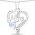 0.54 Carat Genuine Blue Topaz and White Topaz .925 Sterling Silver Pendant by Bids.com