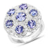 2.00 Carat Genuine Tanzanite and White Zircon .925 Sterling Silver Ring by Bids.com