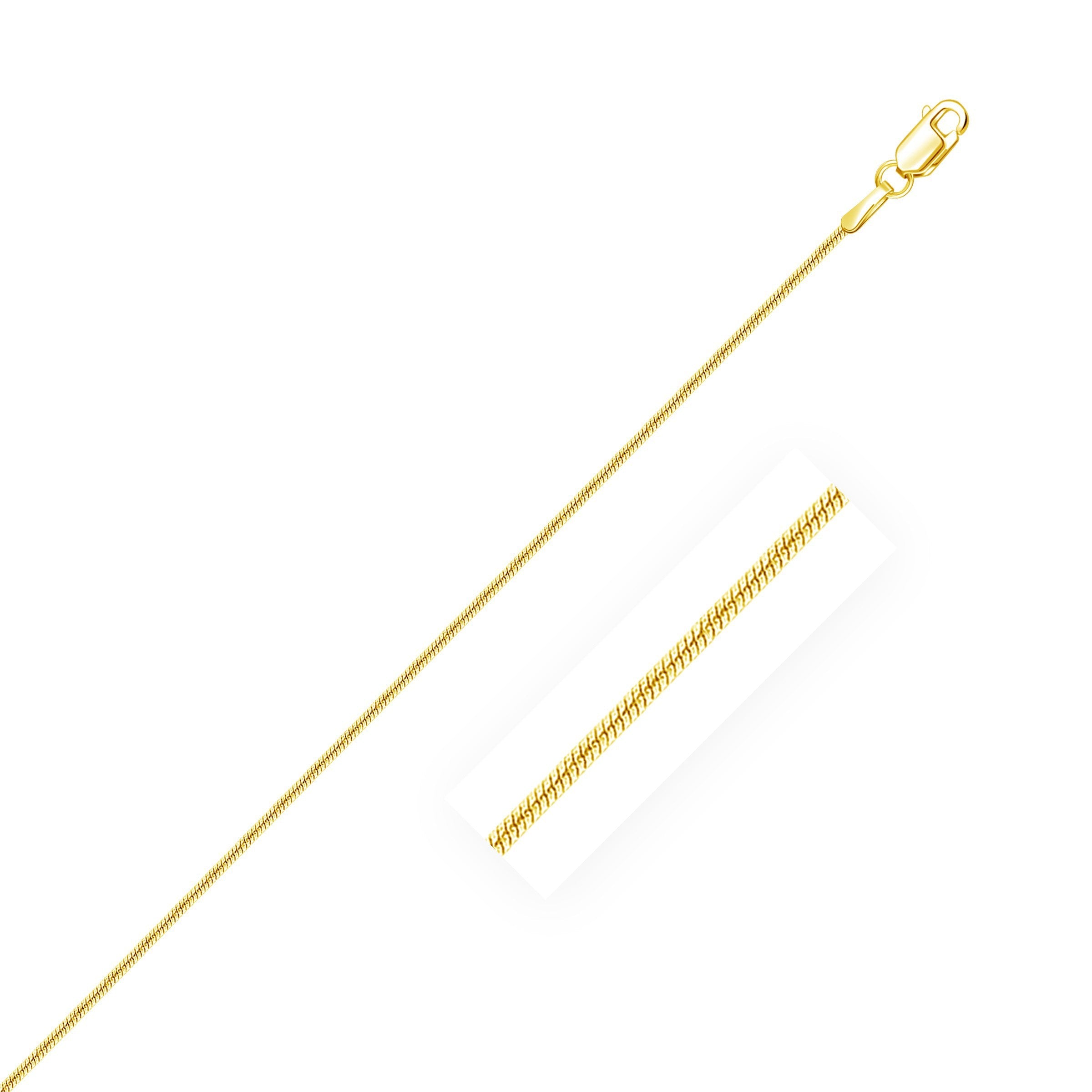 14k Yellow Gold Round Snake Chain 0.9mm by Bids.com