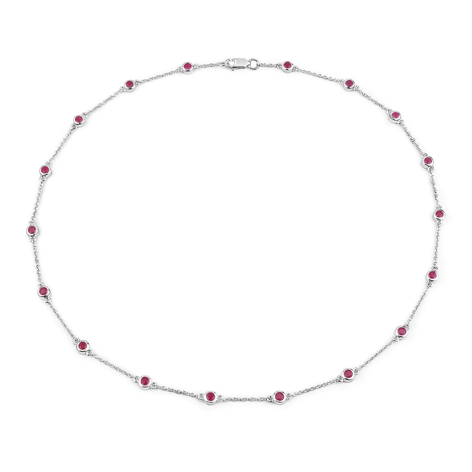 2.34 Carat Genuine Ruby .925 Sterling Silver Necklace by Bids.com