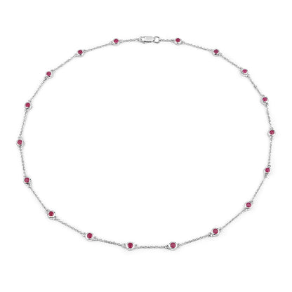 2.34 Carat Genuine Ruby .925 Sterling Silver Necklace by Bids.com