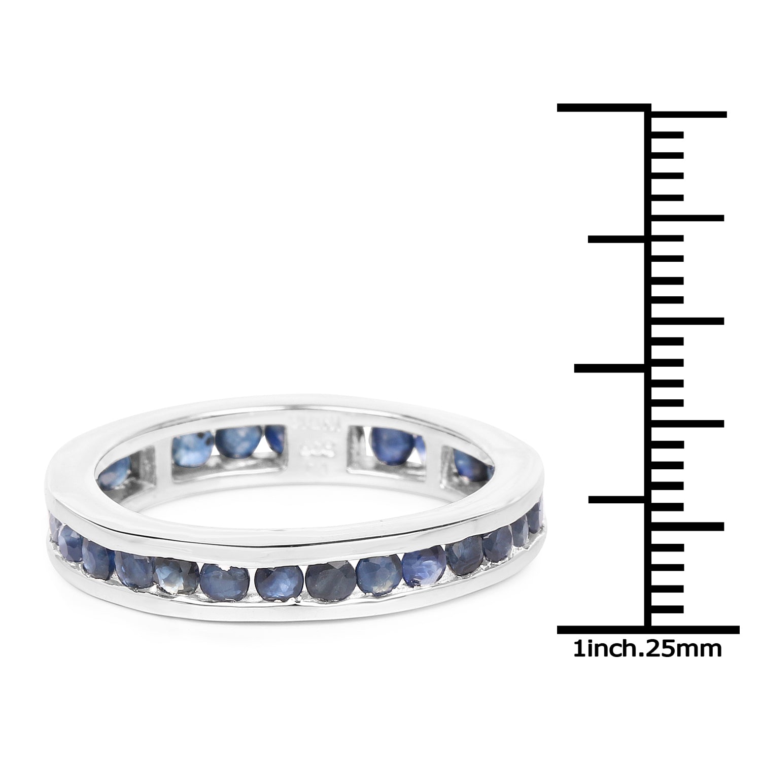 2.00 Carat Genuine Blue Sapphire .925 Sterling Silver Ring by Bids.com