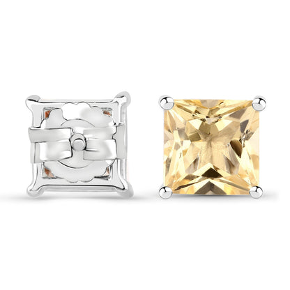 3.06 Carat Genuine Citrine .925 Sterling Silver Earrings  DestGlow