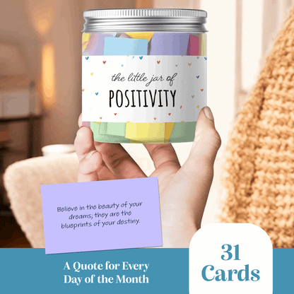 Positivity Jar with Uplifting Quotes | Gift Box