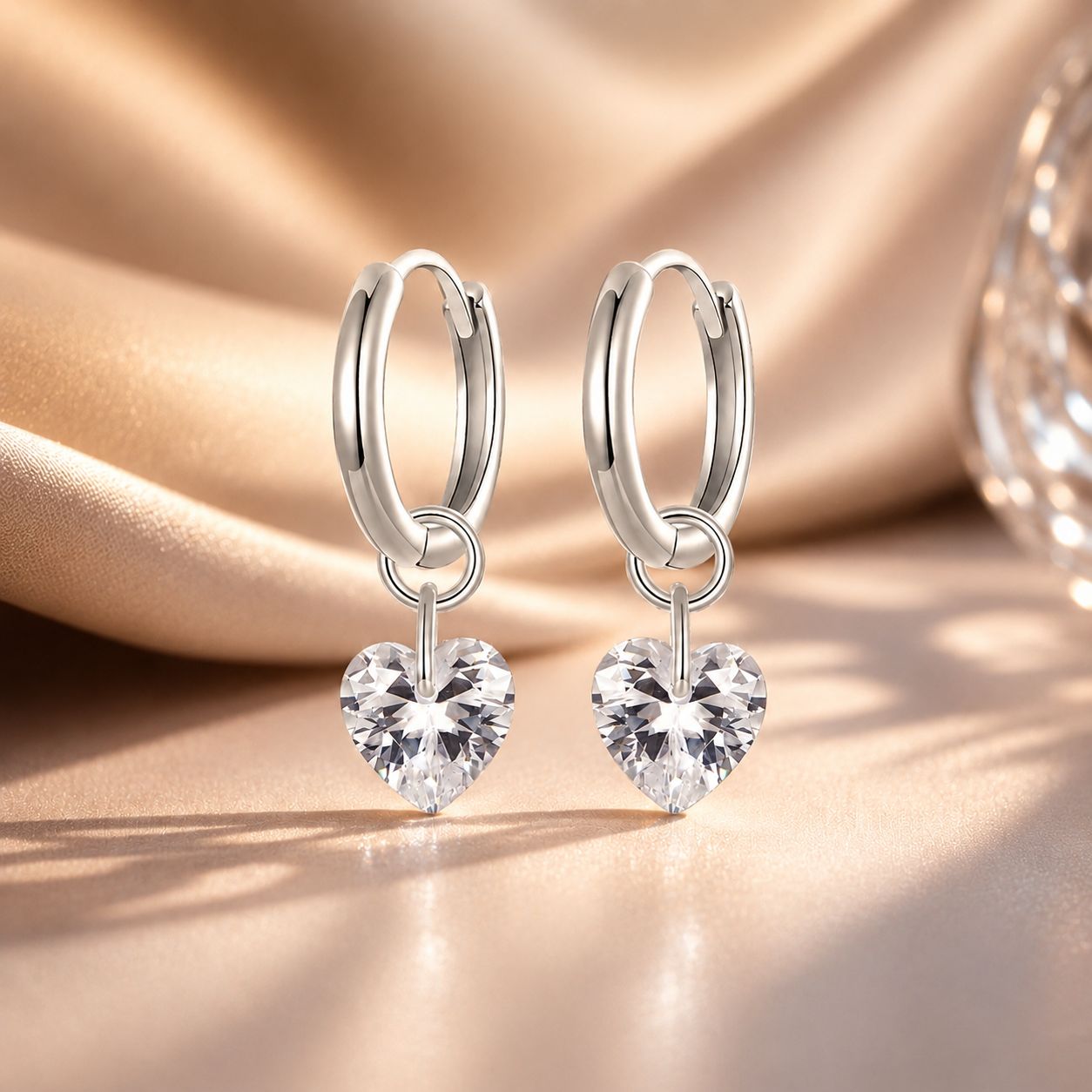 925 Sterling Silver Earrings with Pavé Setting CZ and White Gold Plating for Women  DestGlow