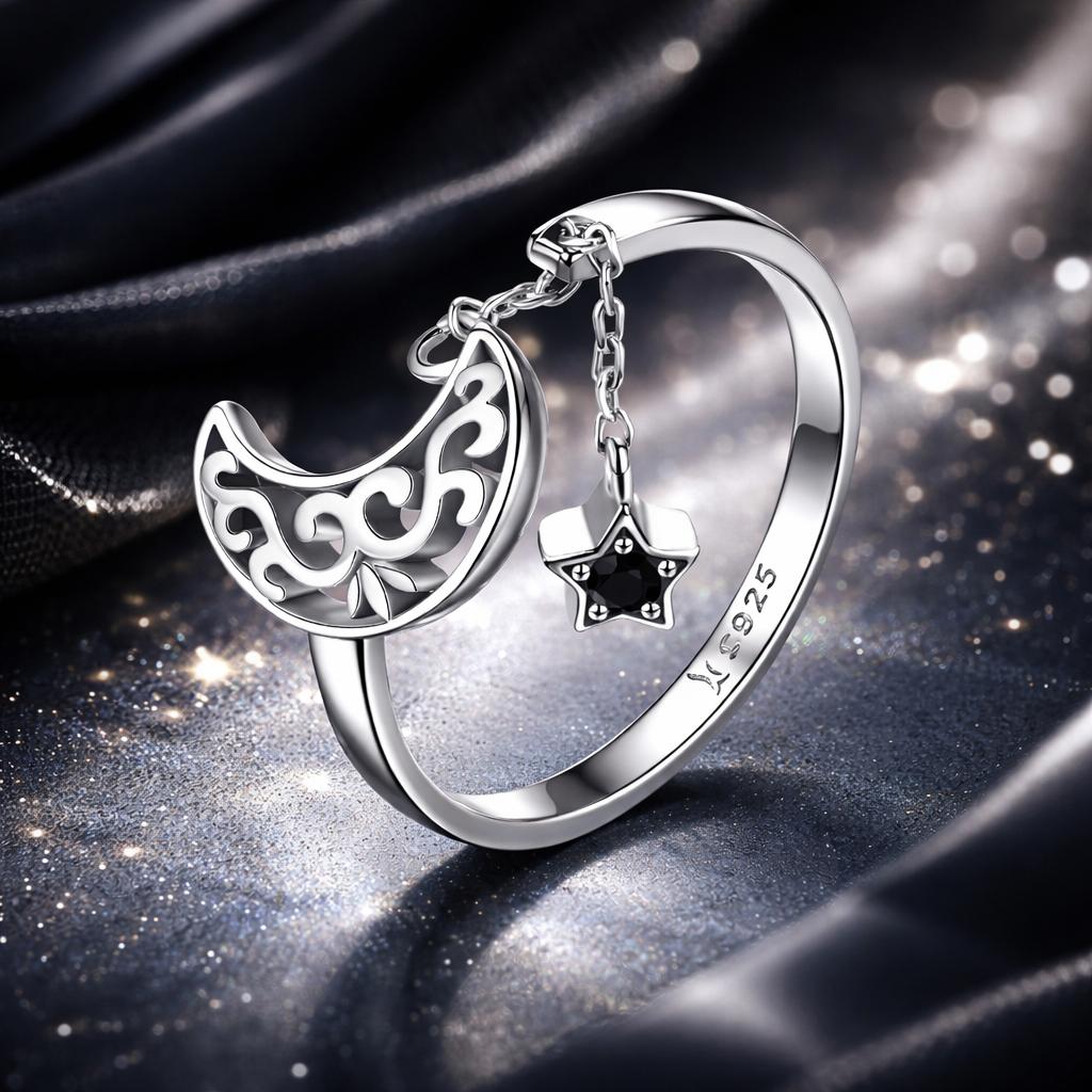 925 Sterling Silver Ring for Women - Width 0.2cm, Height 1.1cm  DestGlow