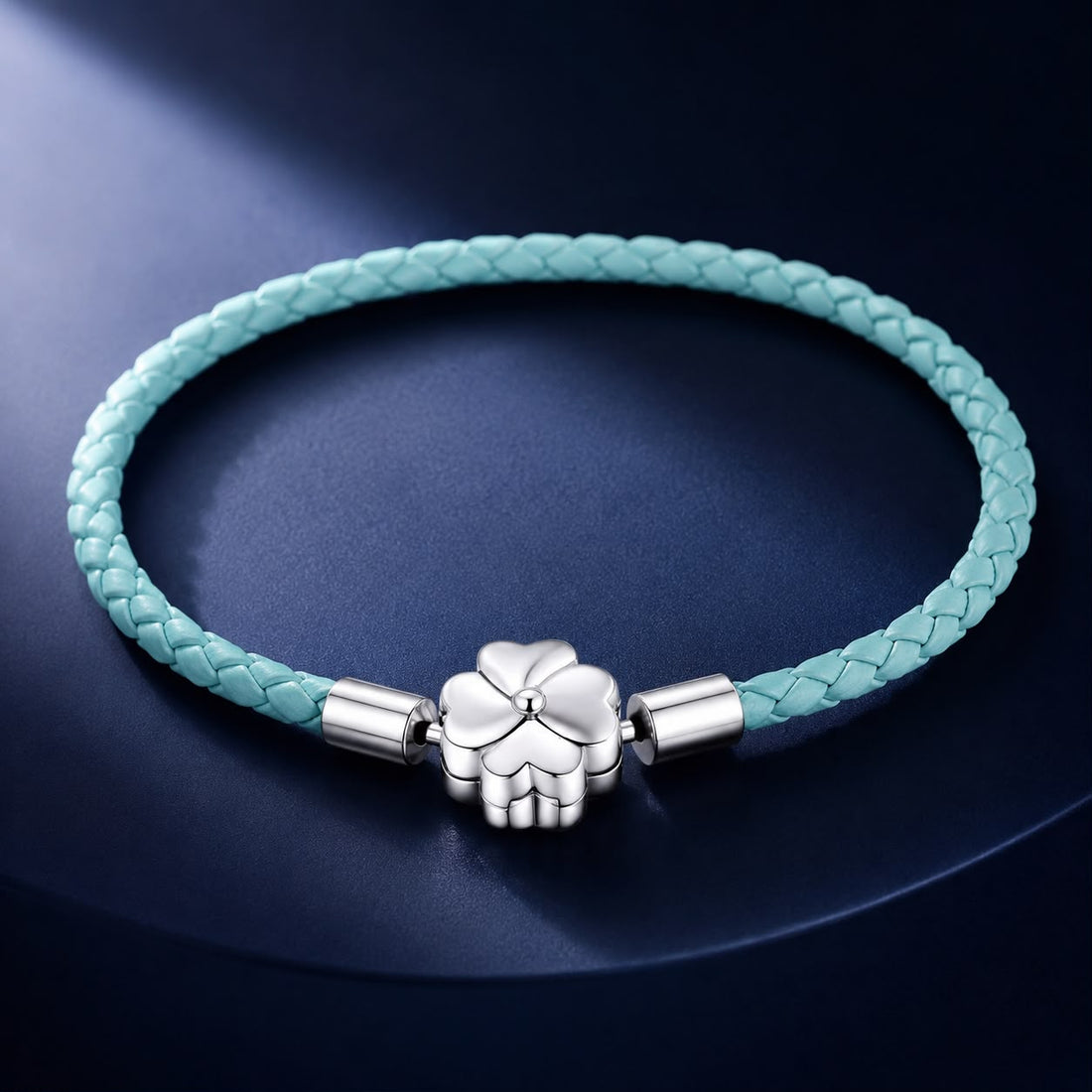 925 Sterling Silver and Leather 17cm Bracelet  DestGlow
