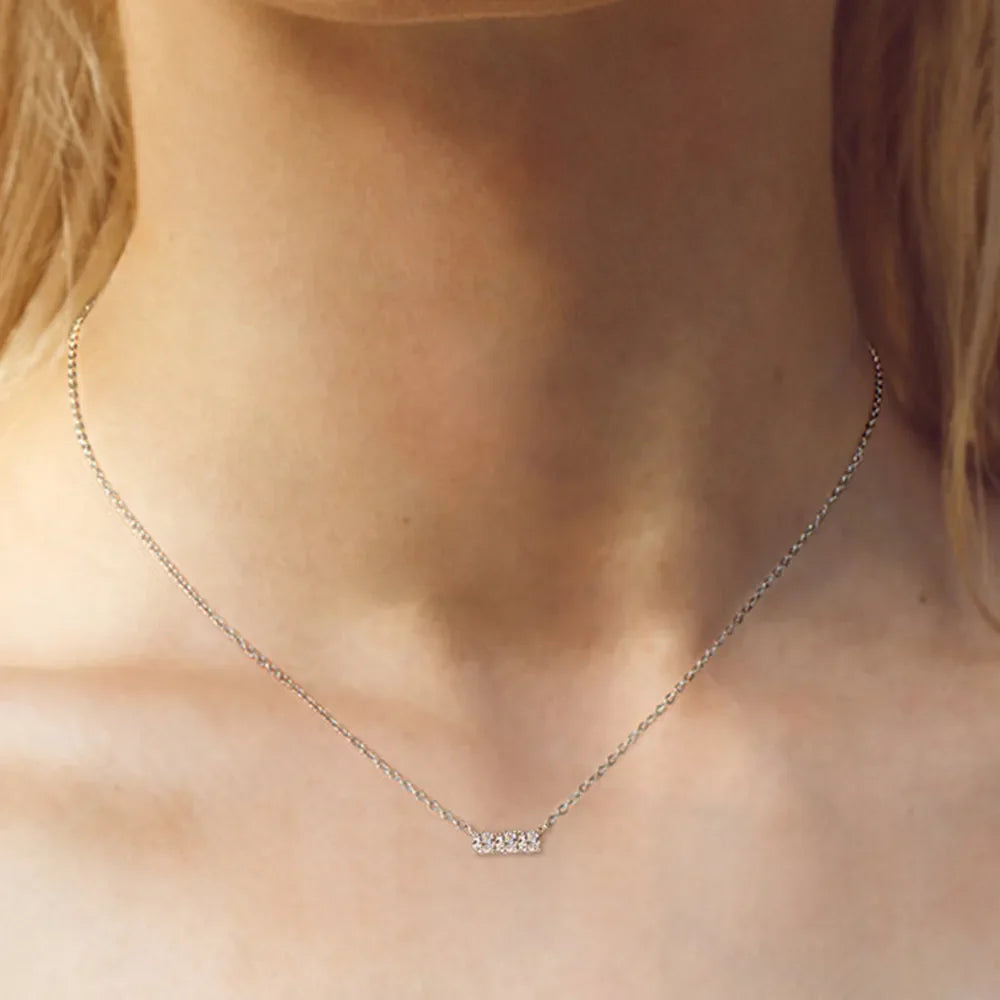925 Sterling Silver Inlaid Sparkala™ Bar Necklace by Sparkala