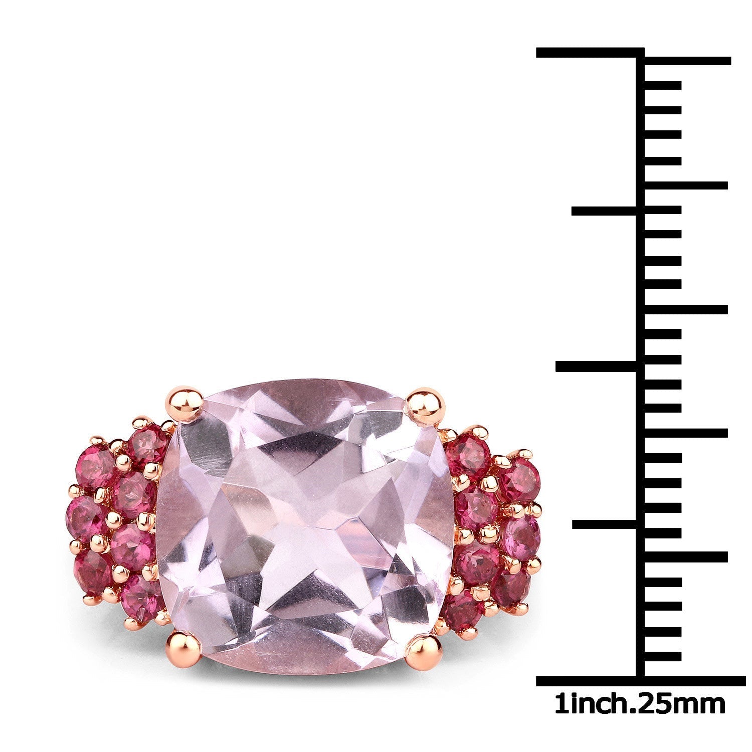 5.90 Carat Genuine Pink Amethyst and Rhodolite .925 Sterling Silver Ring  DestGlow