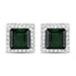 1.55 Carat Genuine Green Tourmaline and White Diamond 14K White Gold Earrings by Bids.com