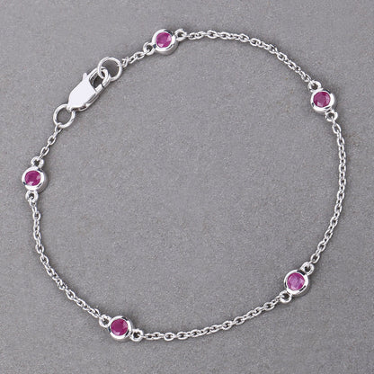 0.65 Carat Genuine Ruby .925 Sterling Silver Bracelet by Bids.com