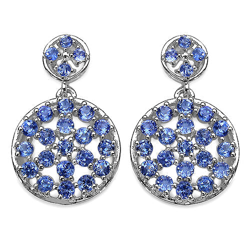 2.94 Carat Genuine Tanzanite .925 Sterling Silver Earrings  DestGlow