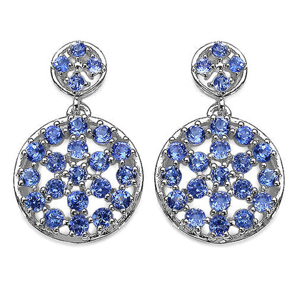 2.94 Carat Genuine Tanzanite .925 Sterling Silver Earrings  DestGlow