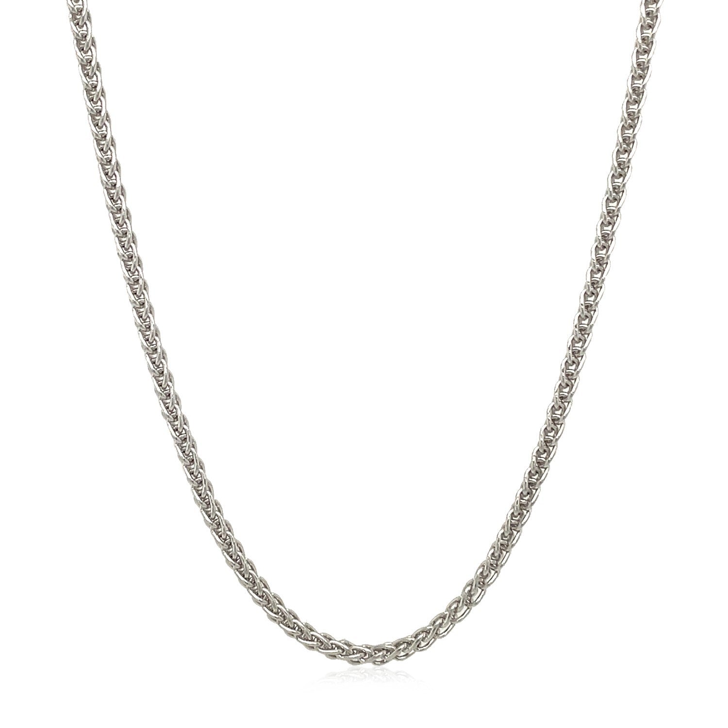 2.1mm 14k White Gold Round Wheat Chain by Bids.com