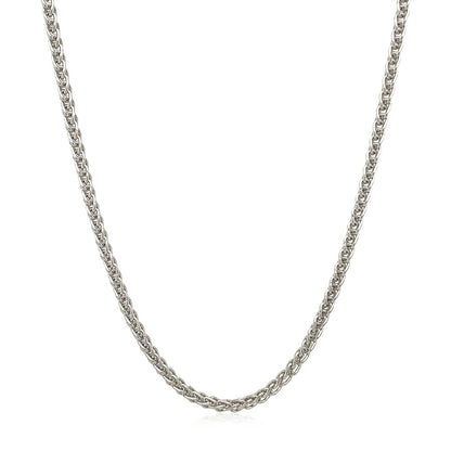 2.1mm 14k White Gold Round Wheat Chain by Bids.com