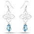 12.14 Carat Genuine Swiss Blue Topaz .925 Sterling Silver Earrings by Bids.com