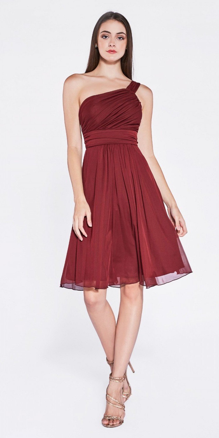 CLEARANCE - Cinderella Divine 3909 One Shoulder Chiffon Dress (Size 2XL) by DiscountDressShop