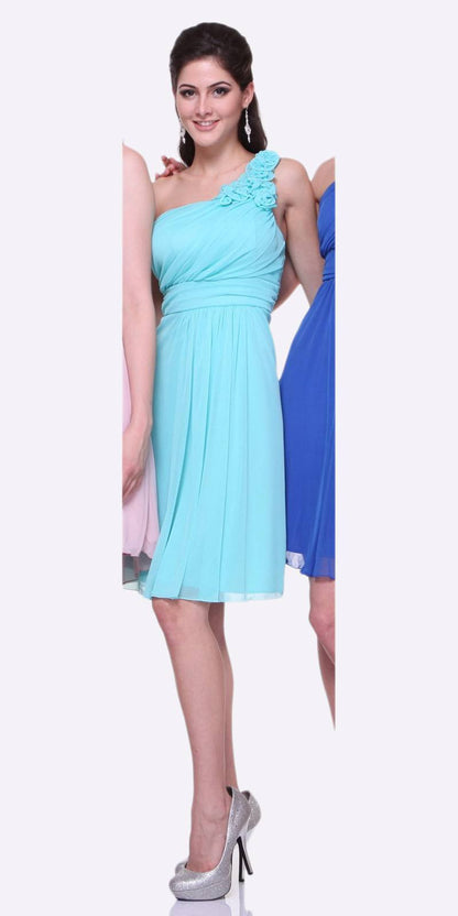 CLEARANCE - Cinderella Divine 3909 One Shoulder Chiffon Dress (Size 2XL) by DiscountDressShop