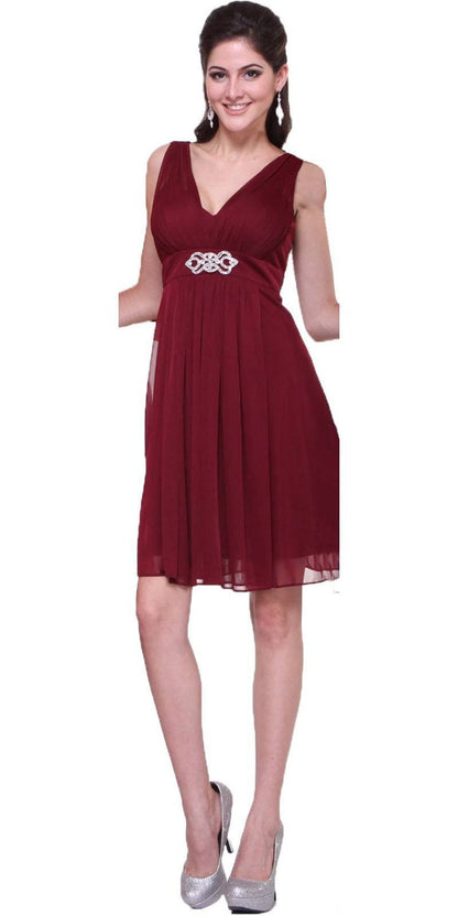 CLEARANCE - Cinderella Divine 3915 Chiffon Dress Knee Length (Size XL) by DiscountDressShop
