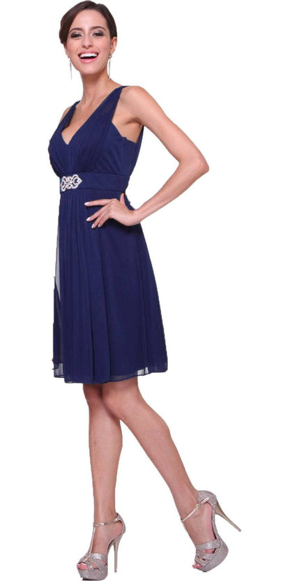 CLEARANCE - Cinderella Divine 3915 Chiffon Dress Knee Length (Size XL) by DiscountDressShop