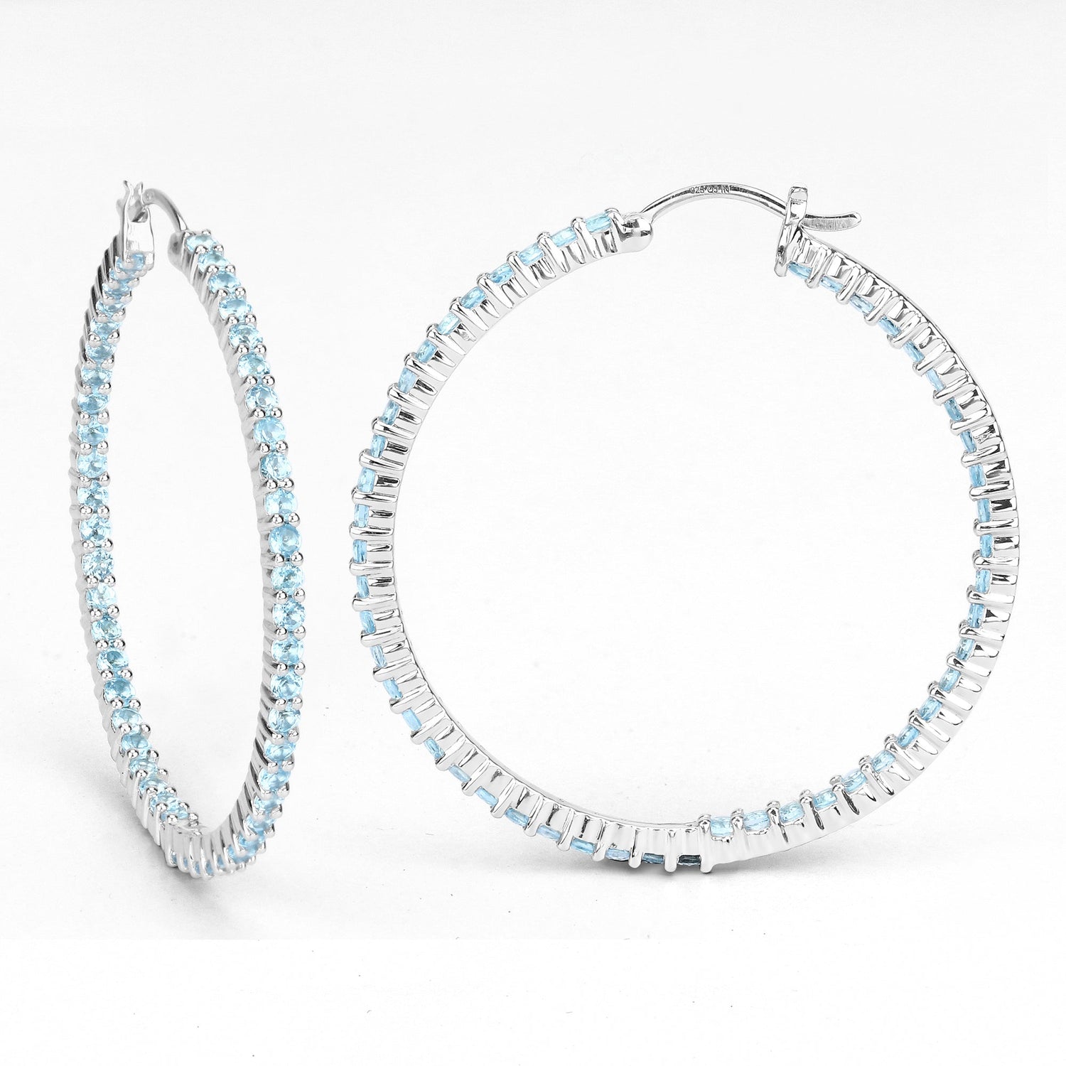 3.60 Carat Genuine Swiss Blue Topaz .925 Sterling Silver Earrings by Bids.com