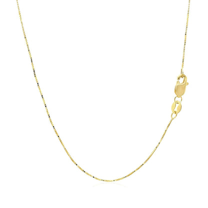 18k Yellow Gold Box Chain 0.6mm (0.60 mm)  DestGlow