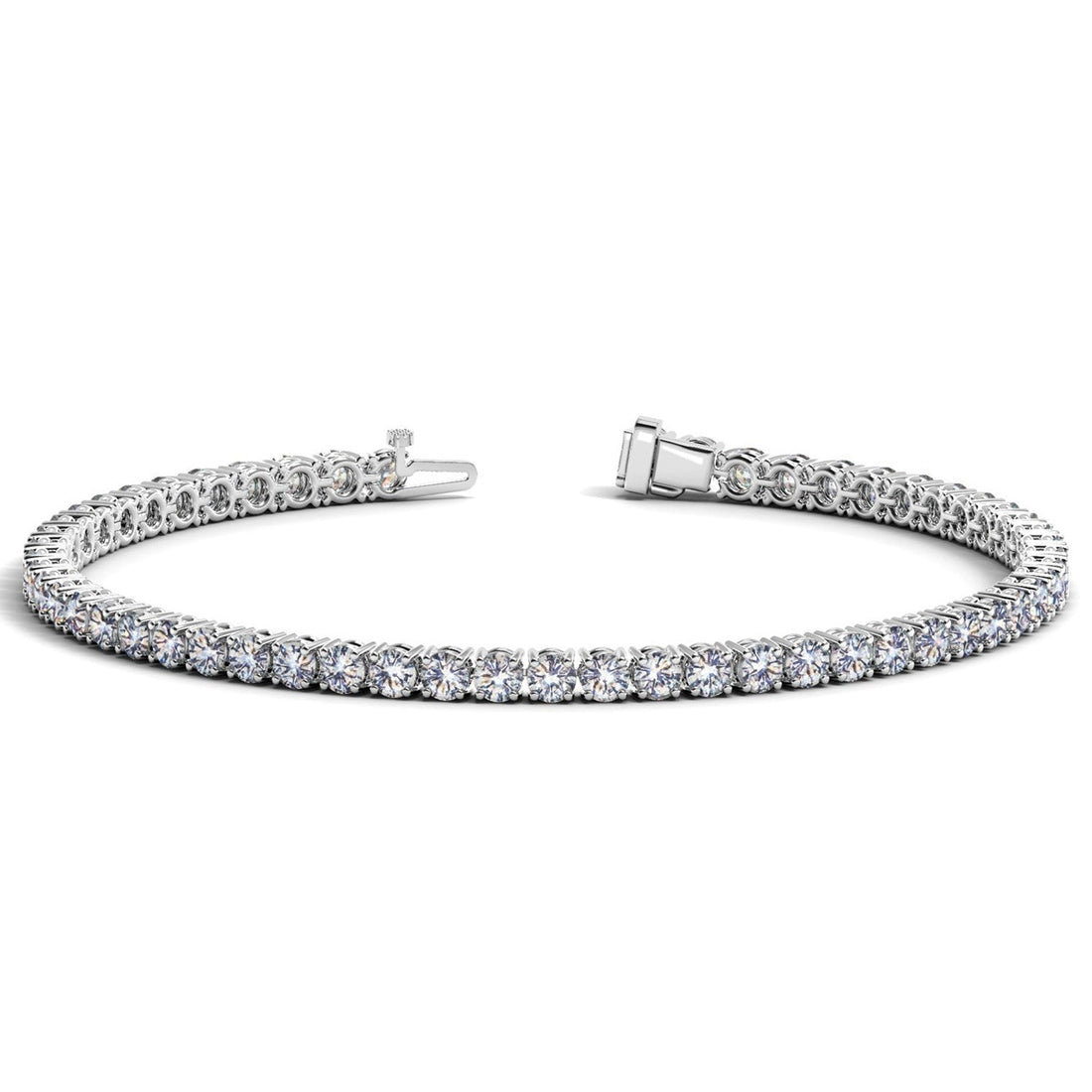 Lab Grown Round Diamond Tennis Bracelet in 14k White Gold (7 cctw F/G  VS2/SI1)  DestGlow
