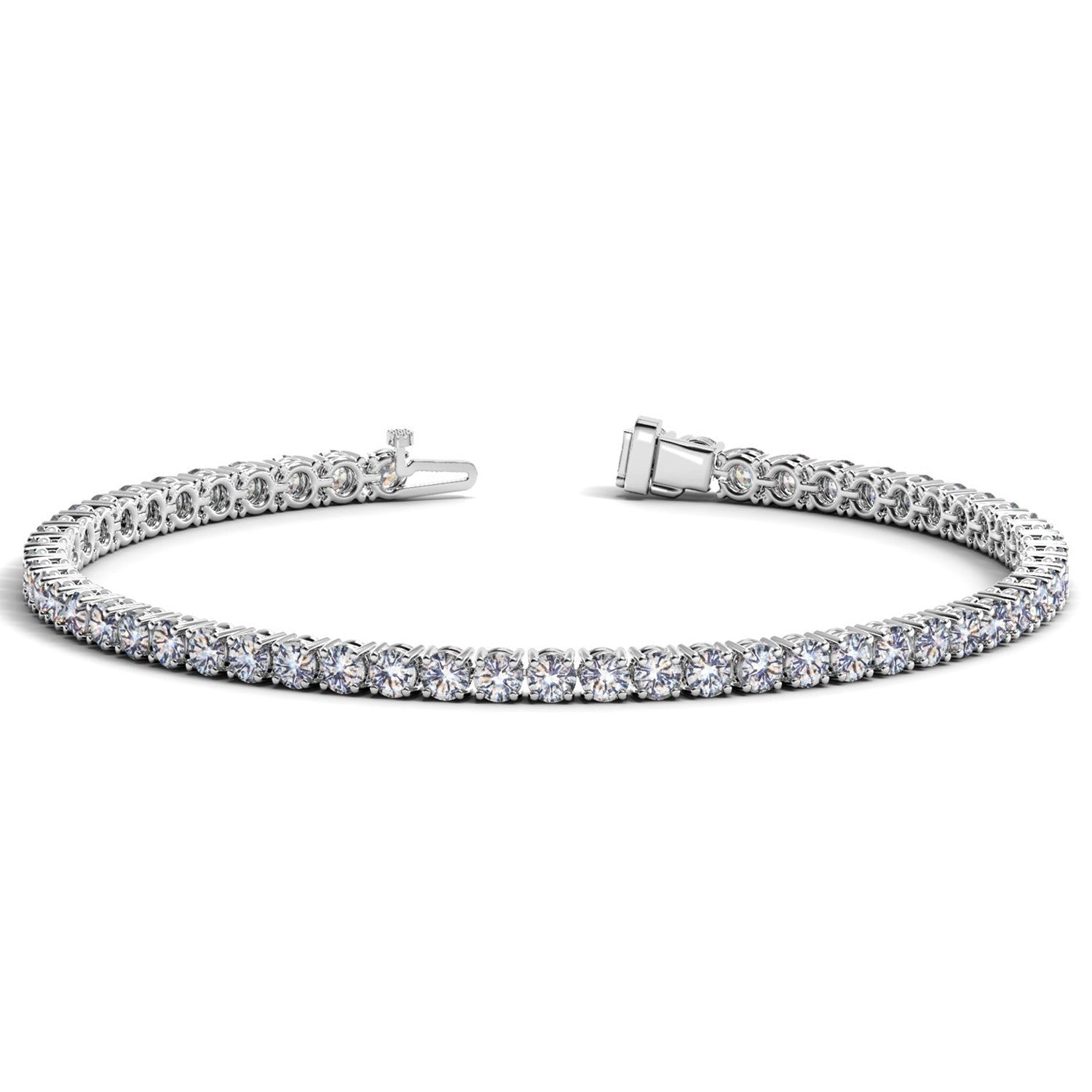 Lab Grown Round Diamond Tennis Bracelet in 14k White Gold (7 cctw F/G  VS2/SI1)  DestGlow