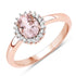 0.81 Carat Genuine Morganite and White Diamond 14K Rose Gold Ring by Bids.com