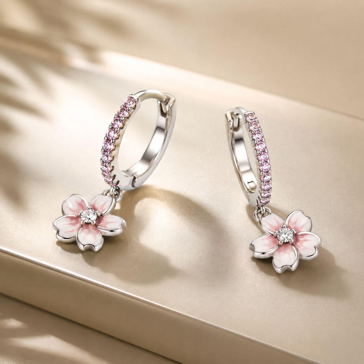 925 Sterling Silver Earrings with CZ and Enamel, 2.2x0.8m, for Women  DestGlow