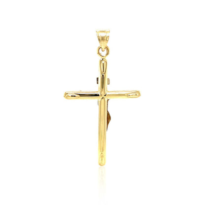 14k Two Tone Gold Cross Pendant  DestGlow
