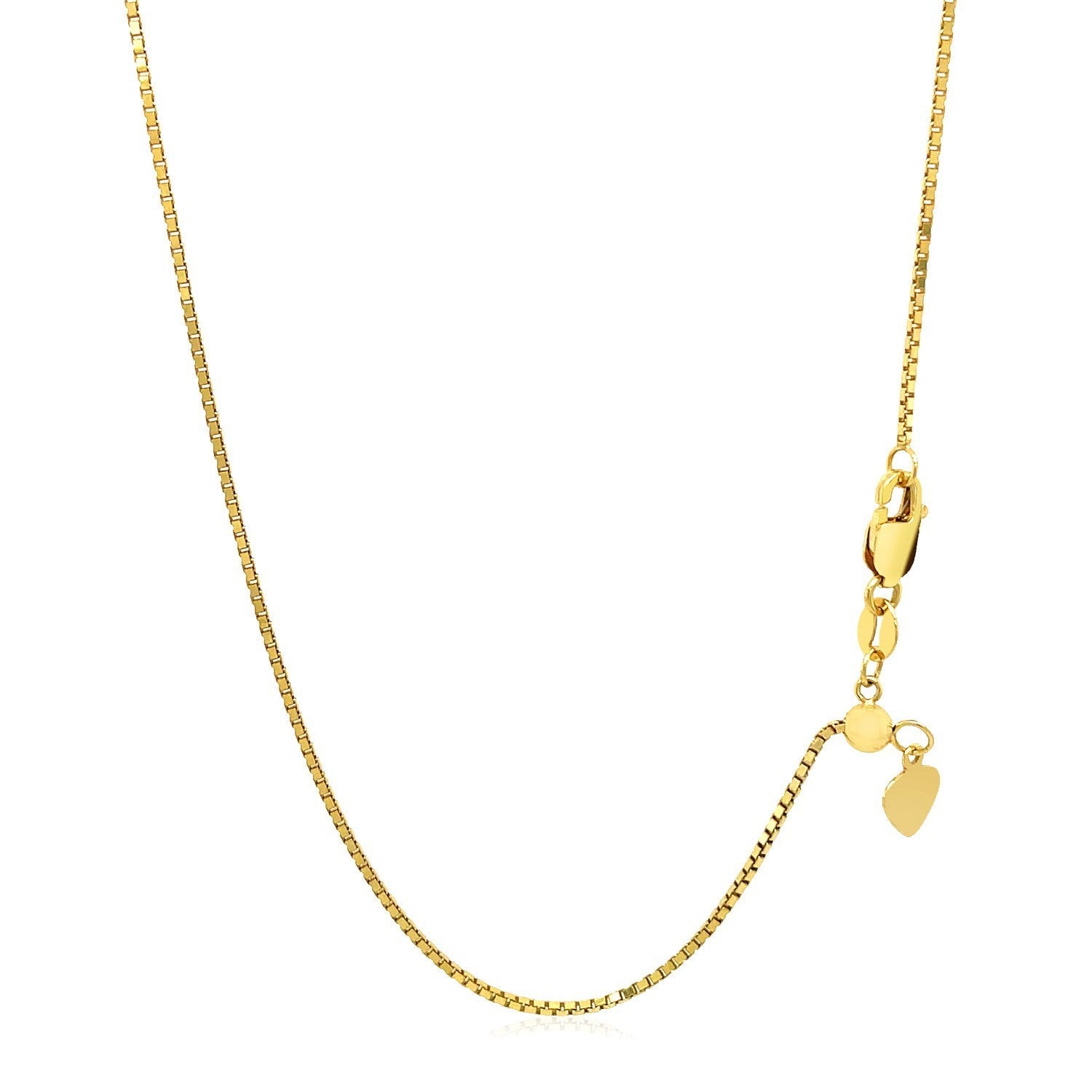 14k Yellow Gold Adjustable Box Chain (1.10 mm) by Bids.com