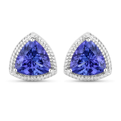 4.24 Carat Genuine Tanzanite 14K White Gold Earrings by Bids.com
