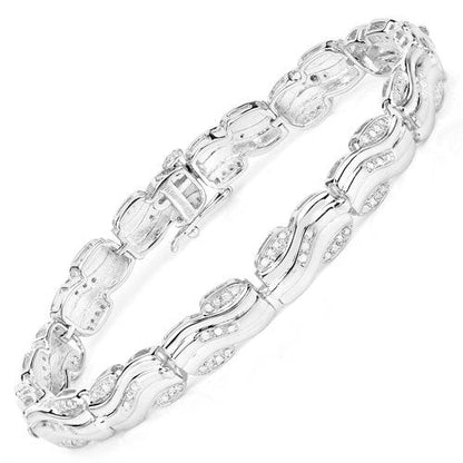 0.84 Carat Genuine White Diamond .925 Sterling Silver Bracelet by Bids.com
