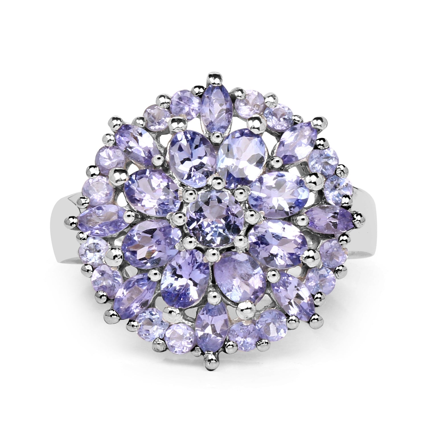 2.79 Carat Genuine Tanzanite .925 Sterling Silver Ring by Bids.com