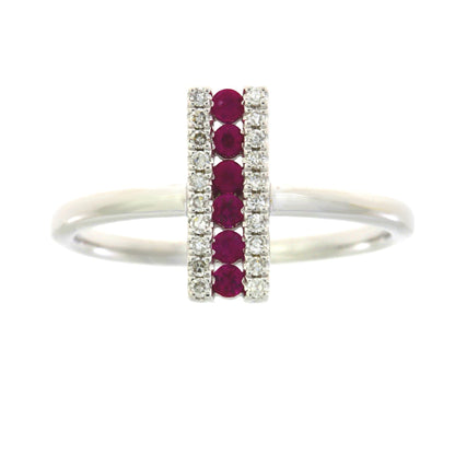 Genuine .30ct Ruby Diamond Ring 14KT White Gold by Bids.com
